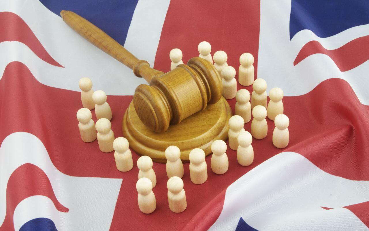 British Employment Law Gavel on UK Flag
